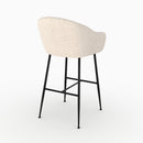 Chaise de bar Socky en tissu beige chiné 76 cm