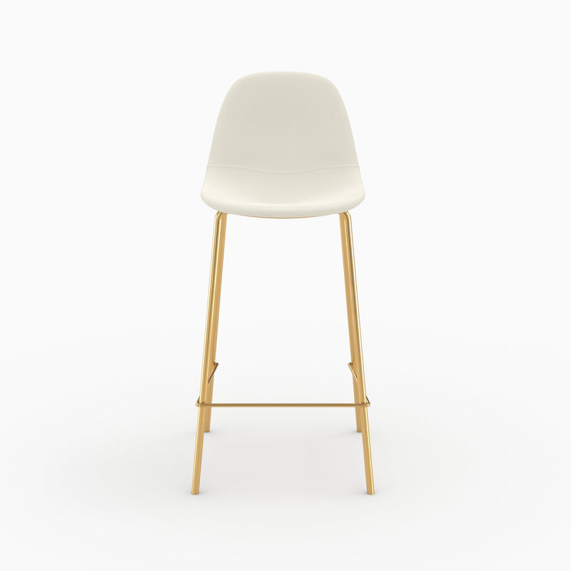 Chaise pour îlot central Henrik en cuir synthétique blanc 65 cm (lot de 2)