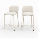 Lot de 2 chaises Bento pour ilot central 65,5 cm en tissu texturé écru chiné
