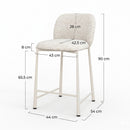 Lot de 2 chaises Bento pour ilot central 65,5 cm en tissu texturé écru chiné