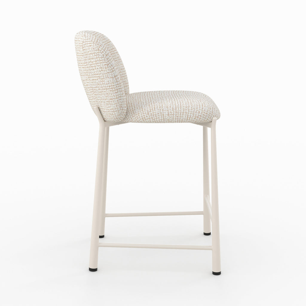 Bento - Lot De 2 Chaises Pour Ilot Central, Tissu Texturé Écru Chiné