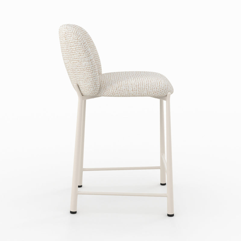 Lot de 2 chaises Bento pour ilot central 65,5 cm en tissu texturé écru chiné