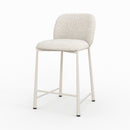 Lot de 2 chaises Bento pour ilot central 65,5 cm en tissu texturé écru chiné