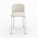 Lot de 2 chaises Bento pour ilot central 65,5 cm en tissu texturé écru chiné