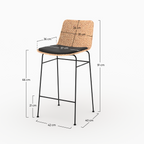 Faro - Set of 2 Central Island Chairs in Natural and Black Material