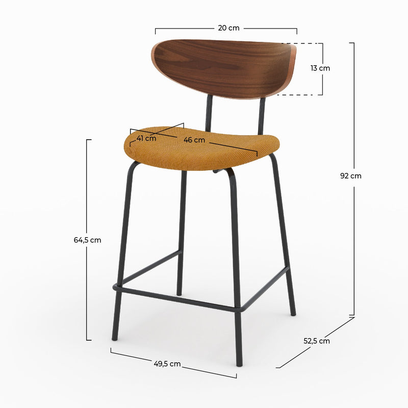 Set of 2 Jade Bar Stools - Yellow