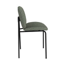Chaise Iris en tissu bouclé vert kaki et pieds en métal noir (lot de 2)