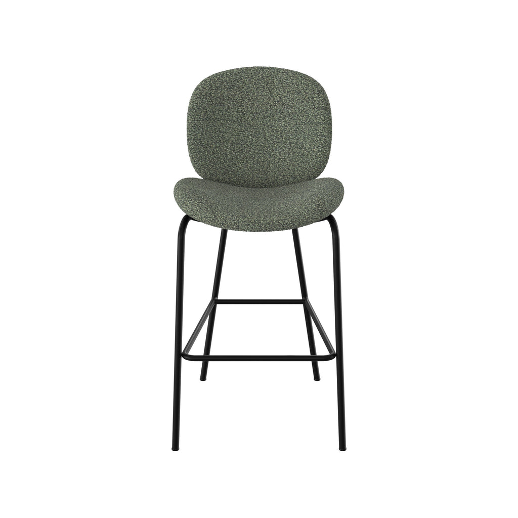 Iris - Lot De 2 Chaises Pour Îlot Central En Tissu Bouclé Vert