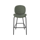 Chaise pour îlot central Iris en tissu bouclé vert kaki 63,5 cm (lot de 2)