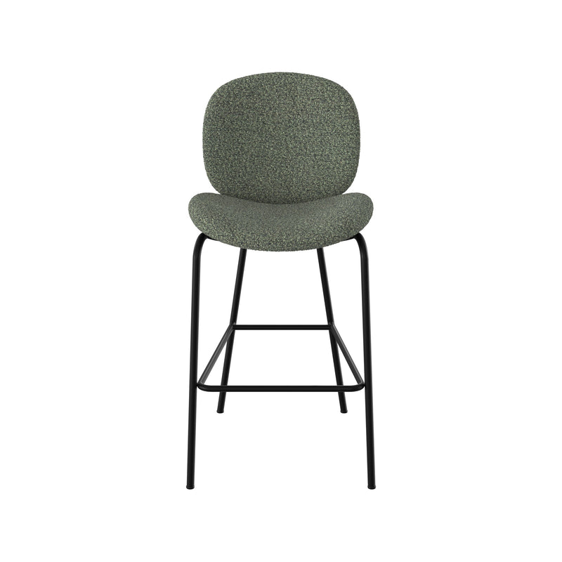 Chaise pour îlot central Iris en tissu bouclé vert kaki 63,5 cm (lot de 2)