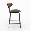 Chaise pour îlot central Jade en velours côtelé vert kaki 64.5 cm (lot de 2)