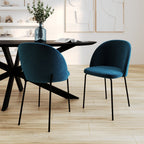 Karl - Lot De 2 Chaises En Velours Bleu Foncé
