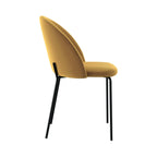 Karl - Lot De 2 Chaises En Velours Jaune Moutarde