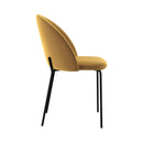 Chaise Karl en velours jaune moutarde (lot de 2)