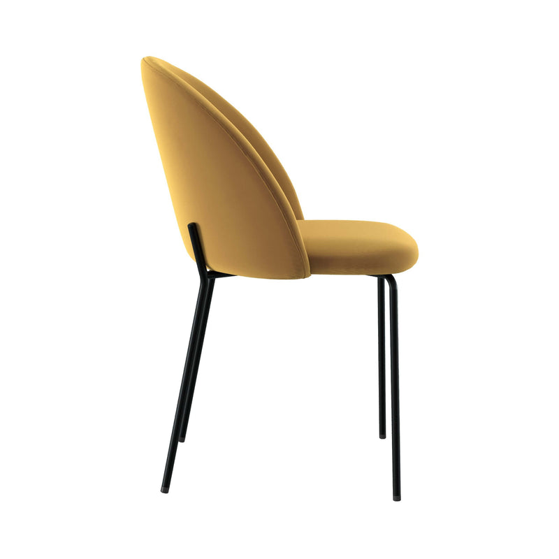 Chaise Karl en velours jaune moutarde (lot de 2)