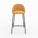 Lot de 2 chaises pour ilot central 66,5 cm Karl en tissu texturé jaune moutarde