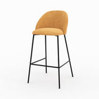 Karl - Lot De 2 Chaises Pour Ilot Central En Tissu Jaune Moutarde