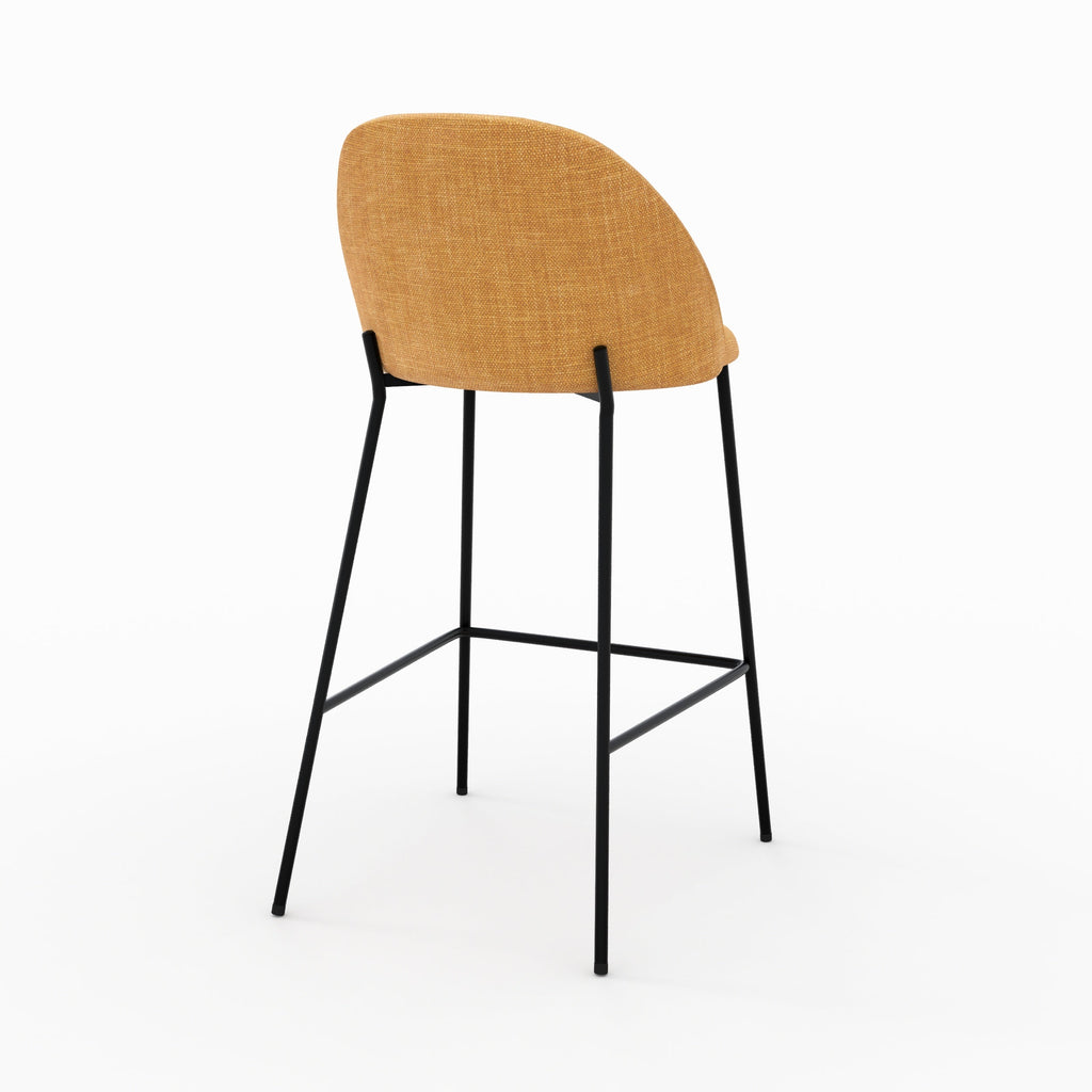 Karl - Lot De 2 Chaises Pour Ilot Central En Tissu Jaune Moutarde
