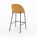 Lot de 2 chaises pour ilot central 66,5 cm Karl en tissu texturé jaune moutarde