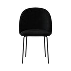Karl - Lot De 2 Chaises En Tissu Bouclette Noir