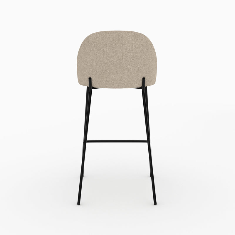 Chaise pour îlot central 66 cm Karl en tissu bouclé beige (lot de 2)