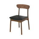 Chaise Lana en cuir synthétique noir et bois foncé (lot de 2)