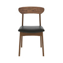 Chaise Lana en cuir synthétique noir et bois foncé (lot de 2)