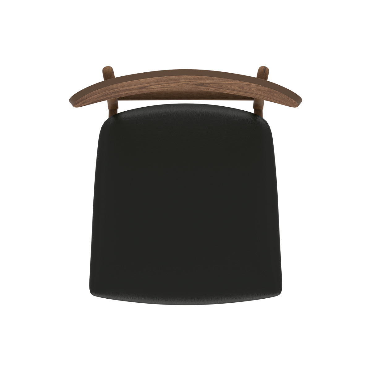 Lana - Conjunto de 2 Sillas de piel sintética negra y madera oscura