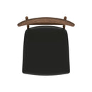 Chaise Lana en cuir synthétique noir et bois foncé (lot de 2)