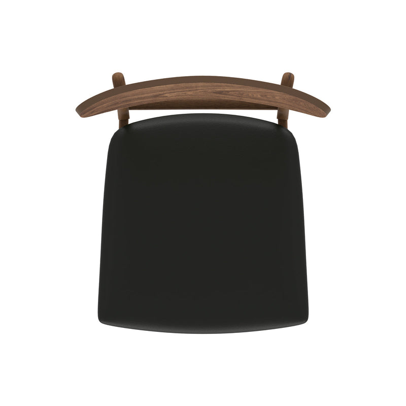 Chaise Lana en cuir synthétique noir et bois foncé (lot de 2)