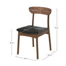 Chaise Lana en cuir synthétique noir et bois foncé (lot de 2)
