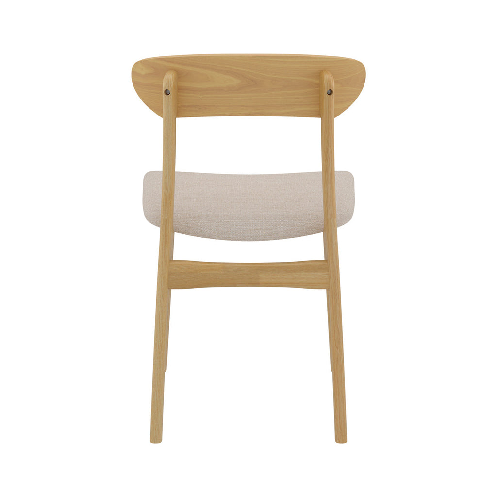 Lana - Set of 2 Chairs in Beige Fabric and Light Wood