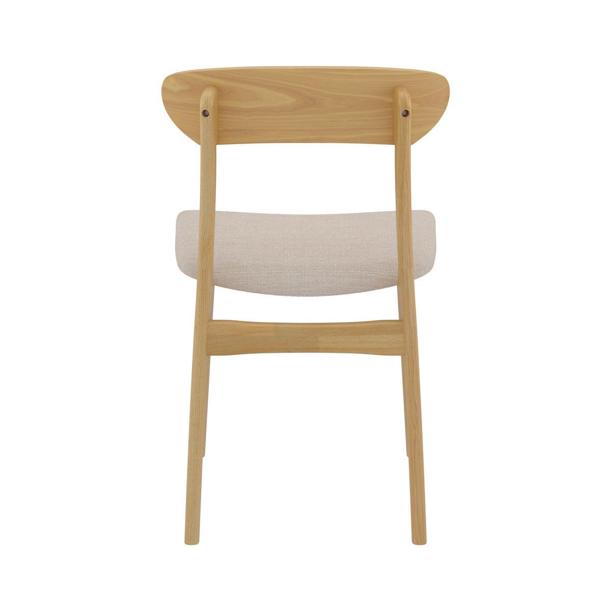 Lana - Set of 2 Chairs in Beige Fabric and Light Wood