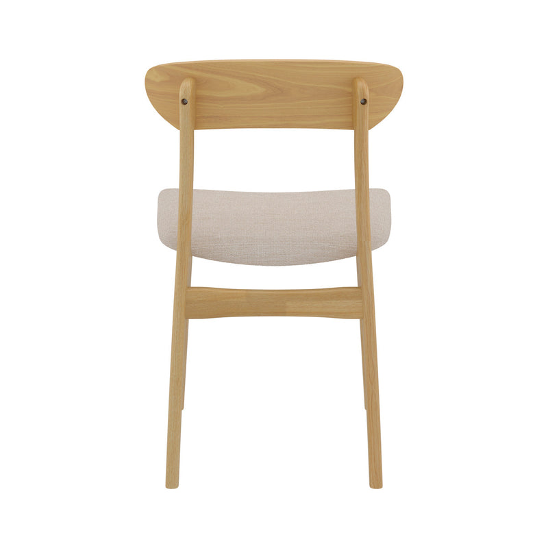 Chaise Lana en tissu beige et bois clair (lot de 2)