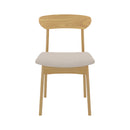 Chaise Lana en tissu beige et bois clair (lot de 2)
