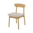 Chaise Lana en tissu beige et bois clair (lot de 2)
