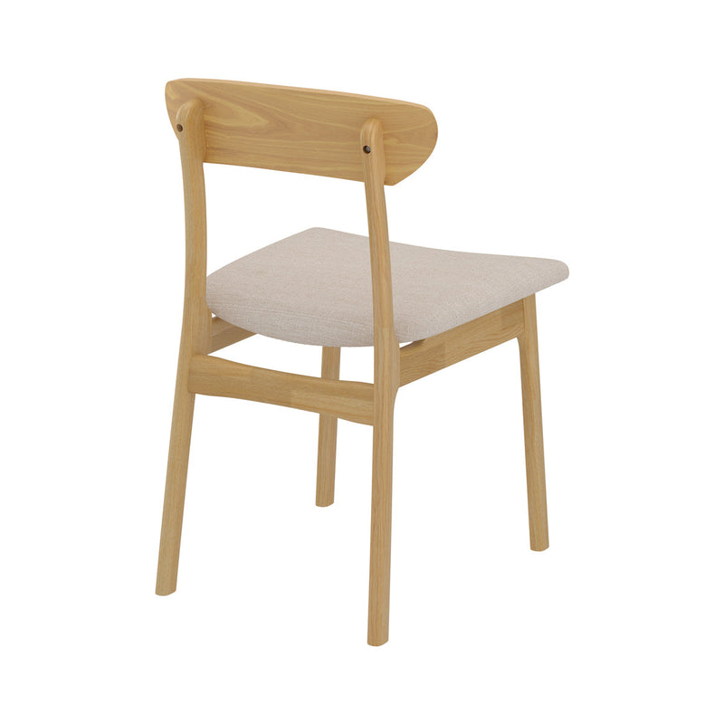 Chaise Lana en tissu beige et bois clair (lot de 2)