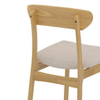 Lana - Set of 2 Chairs in Beige Fabric and Light Wood