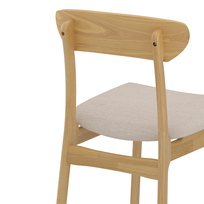 Lana - Set of 2 Chairs in Beige Fabric and Light Wood