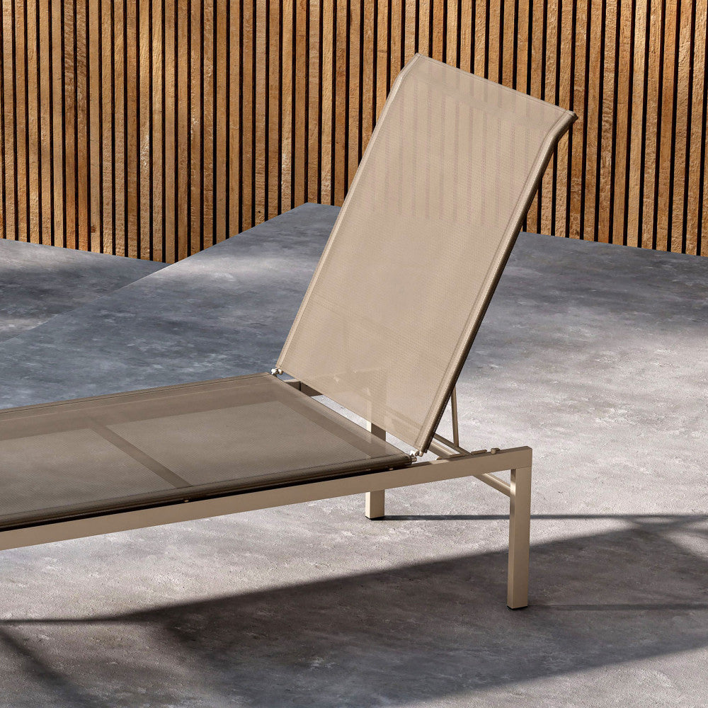 Massimo - Tumbona reclinable - Aluminio - Beige