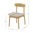 Chaise Lana en tissu beige et bois clair (lot de 2)