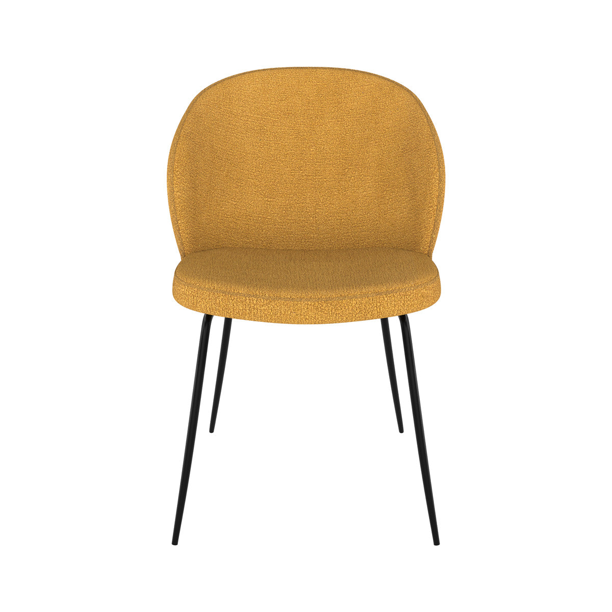 Groom - Lot De 2 Chaises Jaunes En Tissu Bouclette Et Pied En Métal