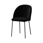 Karl - Lot De 2 Chaises En Tissu Bouclette Noir