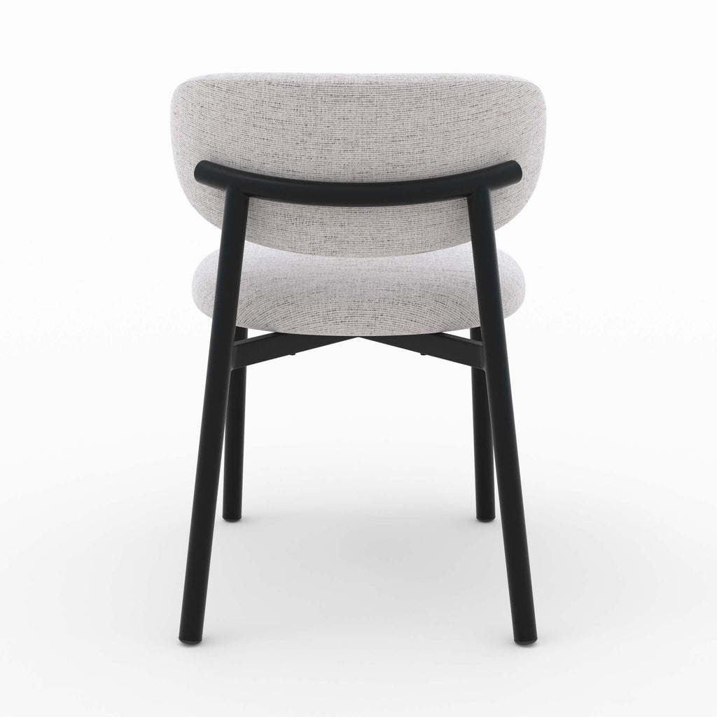 Nao - Conjunto de 2 sillas de tela gris claro jaspeado y patas de metal negro