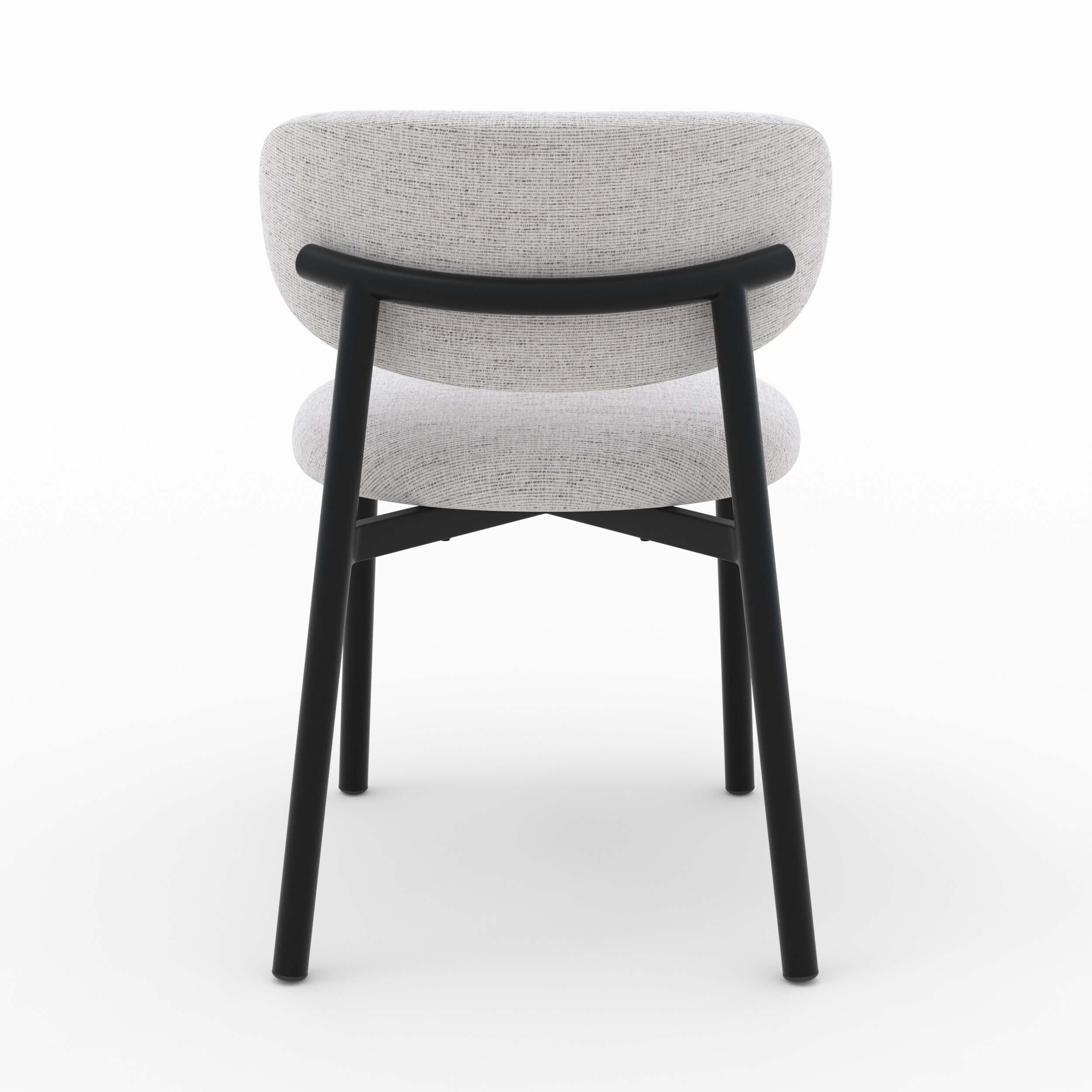 Nao - Conjunto de 2 sillas de tela gris claro jaspeado y patas de metal negro