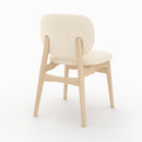 Lot de 2 chaises Paulette en tissu bouclé beige