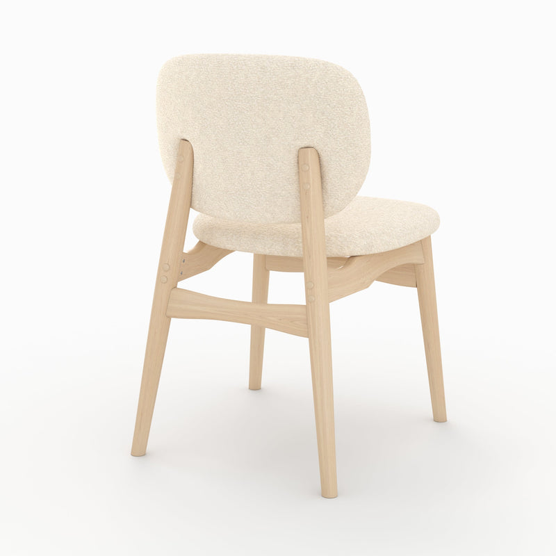 Lot de 2 chaises Paulette en tissu bouclé beige