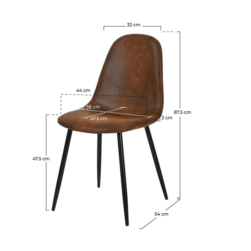 Chaise Malrik marron effet vieilli (lot de 2)