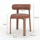 Lot de 2 chaises Aura en tissu texturé brun canelle, pieds en métal effet bois