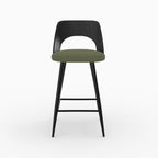 Mindy - Lot De 2 Chaises Pour Îlot Central En Tissu Bouclé Vert Kaki